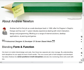 redandy.com: Andrew Newton - Designer and Developer
Andrew Newton is a Designer and Developer based in Leatherhead, Surrey, UK.