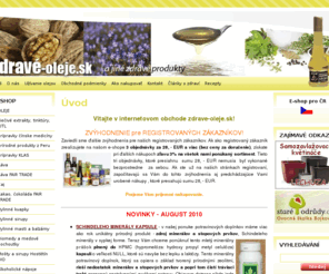 zdrave-oleje.sk: Zdravé oleje a jiné zdravé produkty
Prodej zdravých olejů a jiných produktů pro zdraví