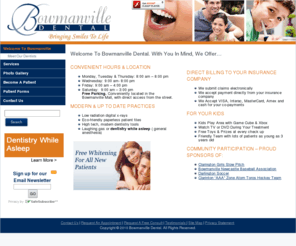 bowmanvilledentist.com: Bowmanville Dental- Family Dentistry, Dental Implants, Invisalign, Root Canal and more
Bowmanville Dental is open to 8pm from Mon- Thurs and offers convenient weekend appointment times too!  All new patients receive a free take home whitening kit.  We accept payment direct from your insurance company.  Call us today at 905-697-9799