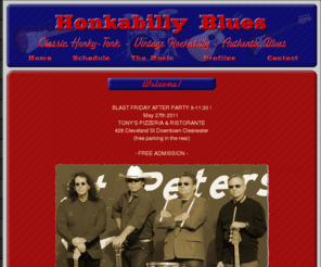 honkabillyblues.com: Welcome to Honkabilly Blues :: Classic Honky-Tonk, Vintage Rockabilly, Authentic Blues
Classic Honky-Tonk PLUS Vintage Rockabilly PLUS Authentic Blues equals HONKABILLYBLUES, a unique, new, upbeat sound that is sweeping the Tampa Bay area and West Central Florida.  Fronted by Rockin' Randall on Rhythm Guitar and Lead Vocals, the band consists of Wayne Woodbury on Lead Guitar, Steve Dockendorf on Bass and joe VanGieri on Drums.