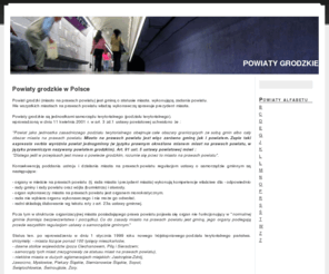 powiaty-grodzkie.info: Powiaty grodzkie w Polsce
Lista powiatów grodzkich na terenie Polski.