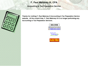 maloneytax.com: Frank Paul Maloney III Tax Preparation Service
