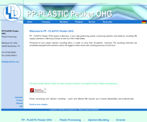 pp-plastic.com: Injection moulding / plastic processing / PP - PLASTIC Peuker OHG Germany
Injection moulding / plastic processing / PP - PLASTIC Peuker OHG your high performing partner concerning injection and rotational moulding in Germany .