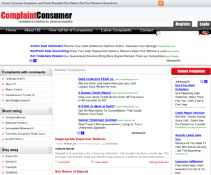 complaintconsumer.com: Consumer Complaints, Consumer Rip Off, Consumer Scam, Consumer Fraud, Consumer Reports
At Compliant Consumer report any consumer scam, fraud, complaint or review on any type of company, individual, service or product here. Submit your complaint on our web site for free.