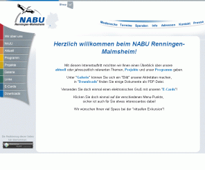 nabu-renningen.de: Naturschutzbund-Gruppe Renningen-Malmsheim
Der NABU - Naturschutzbund Deutschland - setzt sich für die Rettung unserer Natur ein. Über 360.000 Mitglieder betreiben in 1.500 Gruppen Naturschutz vor Ort oder engagieren sich als Förderer.