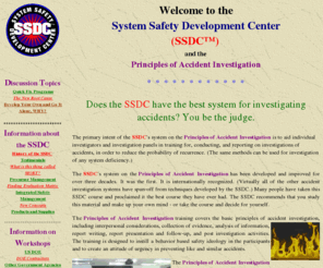 acc-inv.com: SSDC - Accident Investigation
SSDC trains people in the Principles of Accident Investigation, Events and Causal Factors Charting, MORT Analysis, Root Cause Analysis, Precursor Identification and other techniques to prevent accident recurrence and occurence