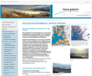 glacierbase-spitzbergen-svalbard.info: Terrapolaris
Gletscher Hütte und Zelt Camp direkt an der Eisfront des Nordenskiöld Gletscher (Nordenskiöldbreen) in Spitzbergen