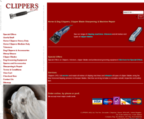 clipperservices.co.uk: Professional horse & dog grooming supplies
<meta name=