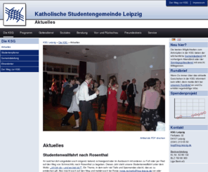 ksg-leipzig.de: Aktuelles - Katholische Studentengemeinde Leipzig
Homepage der Katholischen Studentengemeinde Leipzig (KSG)