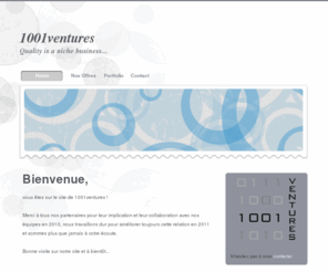 1001ventures.com: 1001ventures
1001ventures vous propose ses services dans les domaines de l'ingenierie, du multimedia, de la conception de site web à intranet d'entreprise ainsi que dans le domaine de l'aide et de la formation aux entreprises et aux particuliers.