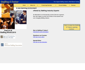 staffingetrainer.com: Staffing E-Trainer offering the original staffing industry web based training programs
