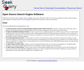 seekquarry.com: Open Source Search Engine Software - Seekquarry
                :: Home
SeekQuarry provides open source search technologies