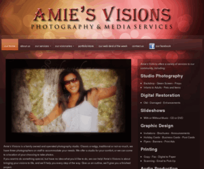 amiesvisions.com: Amie's Visions - Photography & Media Services
Offering family portraits, pet portraits, sport portraits and even intimate photos in the Jacksonville/Camp Lejeune areas.