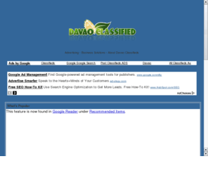 davaoclassifieds.com: Davao Classifieds
Davao Classifieds