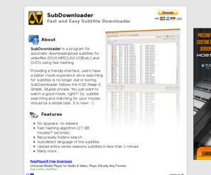 subdownloader.net: SubDownloader - Fast and Easy Subtitle Downloader
SubDownloader - Fast and Easy Subtitle Downloader