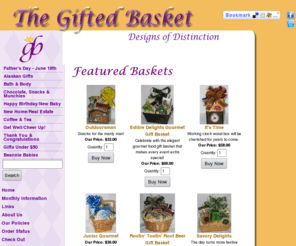 alaskagourmetgifts.com: Alaska Gift Baskets, Anchorage, Alaska, Alaska Gifts, Gift Baskets,Gourmet Food Gifts, Bath and Body Gifts, Thank You Gifts, Corporate Gifts
The Gifted Basket, an Alaskan Gift Basket Company located in Anchorage Alaska, creates gourmet, theme and custom gift baskets for any occasion. Authentic Alaska Gift Baskets made in Alaska, by Alaskans, only from The Gifted Basket!