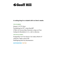 geoffhill.org: Geoff Hill
geoffhill.org, A coding blog for a student with no time to waste.