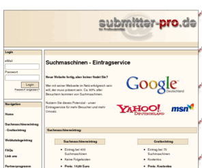 submitter-pro.de: Der Suchmaschinen Eintragservice - Suchmaschineneintrag - submitter-pro.de
