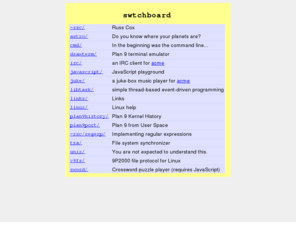 swtch.com: swtchboard
