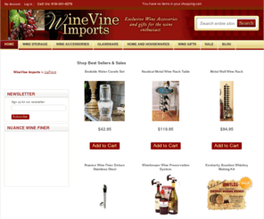 winevineimports.com: WineVine Imports exclusive Wine Accessories, Gifts, Furniture, Decanters & Aerators
WineVine Imports carries an exclusive line of wine inspired products, Including Wine Accessories, Gifts, Furniture, Racks, Preservation & Serving accessories, Decanters & Aerators. We carry a full line of Wine Barrel Furniture made from recycled white oak wine barrels.  