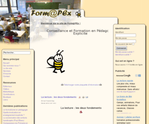 formapex.info: Bienvenue sur le site de Form@PEx !
Form@PEx Conseillance et Formation en Pédagogie Explicite