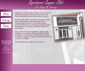 signaturessupperclub.com: Signatures Supper Club
Fine dining in Northwood, Iowa