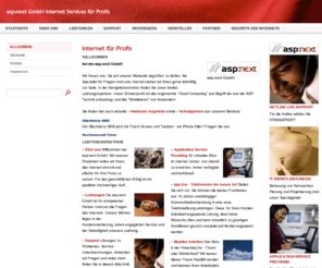 activesync.biz: asp application service provider - asp:next gmbh Ihr zuverlssiger Partner
Die asp:next gmbh ist ein unabhngiger ASP Application Service Provider.
