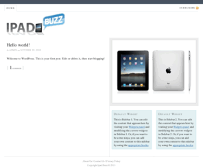 ipadbuzz.com: Ipad Buzz — Ipad news and rerviews
Ipad news and rerviews