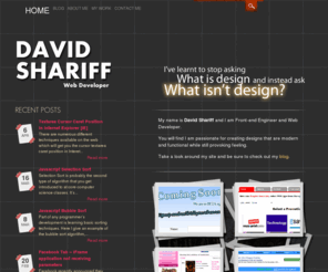 davidshariff.com: David Shariff | Front-end Engineer and Web Developer
