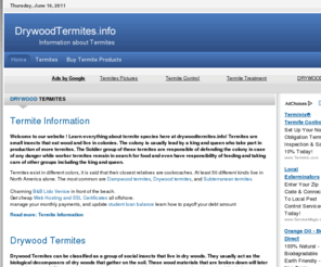 drywoodtermites.info: Drywood Termites
Here you can find all kinds of information about termites, drywood termites and other termite species