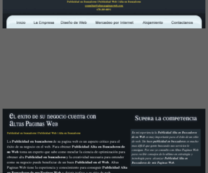 publicidad-en-buscadores.com: Posicionamiento en Buscadores | Posicionamiento Web | Alta en Buscadores
Posicionamiento en buscadores: Empresa de Internet Marketing y Diseño que se especializa en estrategias de Posicionamiento de su Paginas Web Alta en Buscadores para empresas hispanas en las Américas y Europa