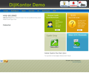 pkdemo.com: Ana Sayfa DijiKontor Demo
Kontör Yükleme Merkezi, Parça Kontör Bayiliği, Bayi Giriş Ana Sayfası