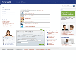 forbank.dk: Nykredit Privat Forside
Nykredit er en af Danmarks førende finanskoncerner med bank og realkredit som de to bærende elementer. Herudover tilbydes forsikringer som bilforsikring samt pension og investeringsløsninger