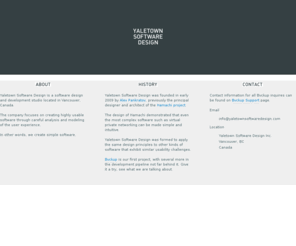 yaletownsoftwaredesign.com: Yaletown Software Design
Software development studio, Vancouver, Canada