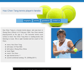 haochentang.com: Hao Chen Tang tennis player's fansite
Hao Chen Tang tennis player's fansite