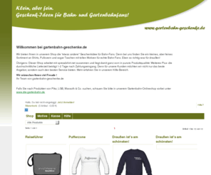 gartenbahn-geschenke.de: Willkommen bei gartenbahn-geschenke.de
In unserem Online-Shop finden Sie tolle Geschenke für Bahn-Fans. Von T-Shirt bis Morgen-Kaffee-Tasse. Viel Vergnügen!