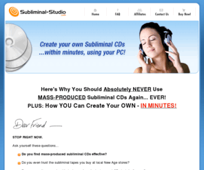 instantsubliminalkit.com: Subliminal CDs Software
Make subliminal message CDs and subliminal message tapes! Make subliminal recording audio on your PC!