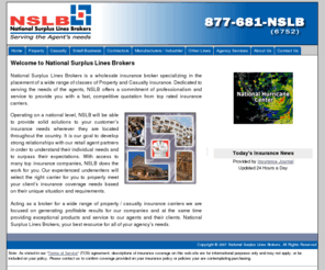 nationalsurpluslinesbrokers.net: NSLB - National Surplus Lines Brokers
Serving the Agent's needs.