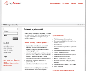 mycrony.cz: MyCrony.cz - externí správa sítě
Externí správa sítě