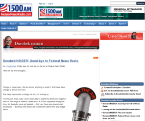 chrisdorobek.com: Federal News Radio 1500 AM:
Federal News Radio - Your source for federal news, now.