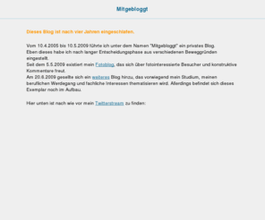 mitgebloggt.net: Mitgebloggt - Eingeschlafen.
Your Skill in Reading was increased by 1 Point