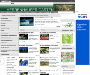 herrenhausen-hannover.com: HANNOVER.DE - Herrenhäuser Gärten
Auf dieser Seite finden Sie alles zum Thema Herrenhäuser Gärten