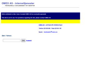 omex.biz: Dette domenet er ikke i bruk - OMEX AS
