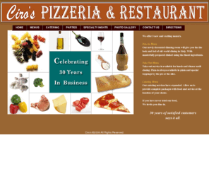 cirosofeastmeadow.com: Ciro's  Pizzeria and Restaurant  | Dine In, Take Out, and Catering
 Serving fine Italian Cuisine for over 30 years. Dine in, takeout, and home catering menus. Specialty topping pizzas, pasta night and party menus 