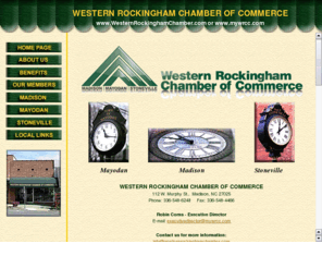 mywrcc.com: Western Rockingham Chamber of Commerce - Madison, Mayodan & Stoneville, NC
It is the mission of the Western Rockingham Chamber of Commerce to provide leadership and service to its membership and community by fostering an environment that promotes economic progress in Western Rockingham County, North Carolina.
