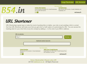 b54.in: B54.in URL Shortener
b54.in - Shorten urls and track visits.
