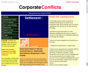 corporateconvicts.com: Corporate Convicts / Corporate Conflicts - Management Consulting Services
CEO Nelson Chin provides insight and Commentary on corporate conflicts of interest taken from the latest issues in today's workplace.