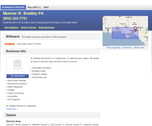 munroelawfirm-fl.com: Munroe W. Bradley PA | Tallahassee, FL 32301 | DexKnows.com™
Munroe W. Bradley PA in Tallahassee, FL 32301. Find business information, reviews, maps, coupons, driving directions and more.