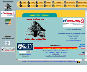 randonnees-lotoises.net: randonnées lotoises page d'index
Circuits de randonnes dans le Lot et description du petit partimoine rural en pierres sches, avec cartes et photos et location d'un gite rural tout confort ete-hiver