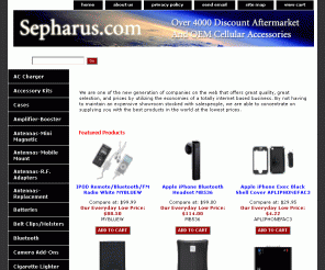 sepharus.com: Sepharus.com Discount Aftermarket and OEM Cellular Accessories
Sepharus.com features thousands of products at discount prices.